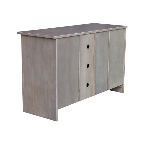 Washed Gray Taupe TV Stand with Two Doors, image 4
