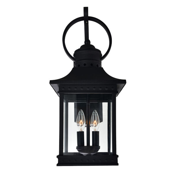 Cleveland Black Two-Light Outdoor Wall Light, image 1