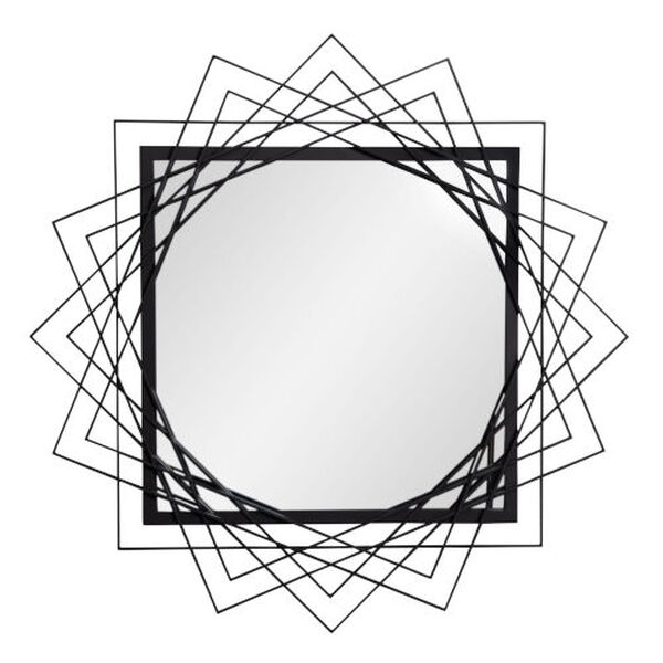 Lexicon Matte Black 16-Inch Wall Mirror, image 1