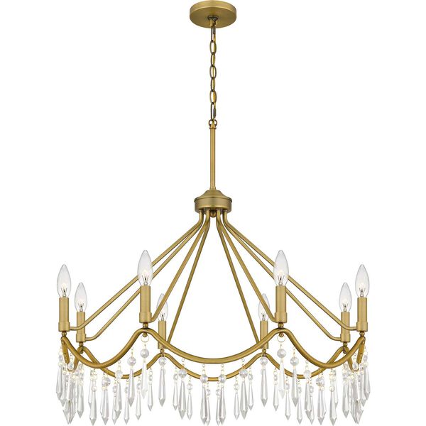Airedale Aged Brass Eight-Light Chandelier, image 1