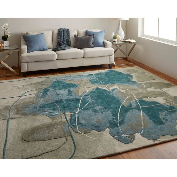 Anya Blue Gray Ivory Rectangular 3 Ft. 6 In. x 5 Ft. 6 In. Area Rug, image 4