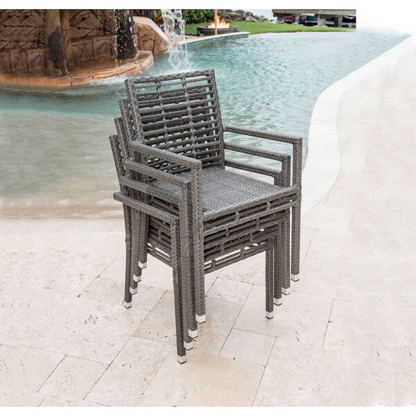 Intech Grey Outdoor Stackable Arm Chair, image 2