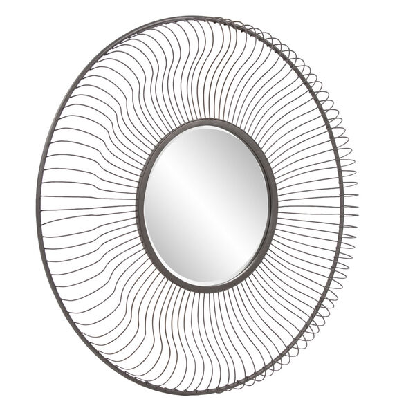Othello Graphite Round Wall Mirror, image 2