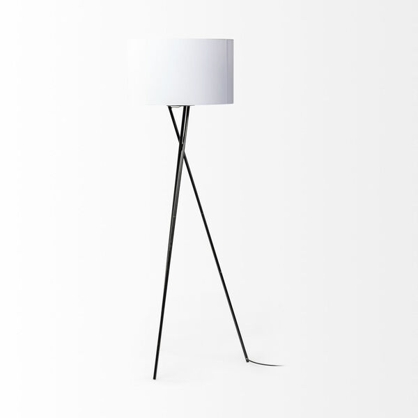 Ambrose Black and White One-Light Floor Lamp, image 4