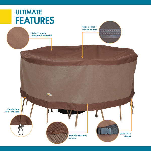 Ultimate Mocha Cappuccino 72-Inch Round Table and Chair Set Cover, image 3