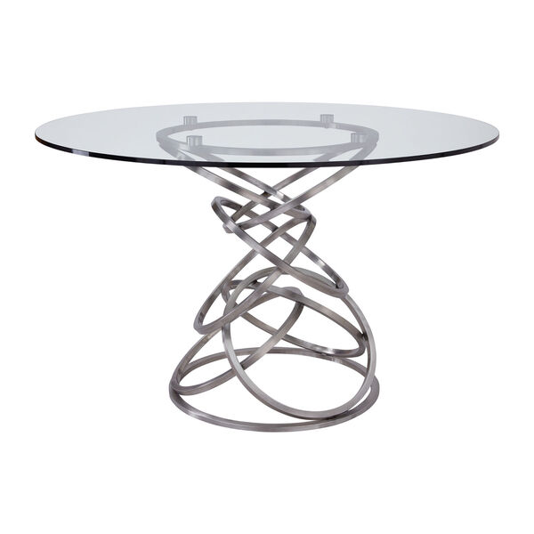 Wendy Brushed Stainless Steel Dining Table, image 1