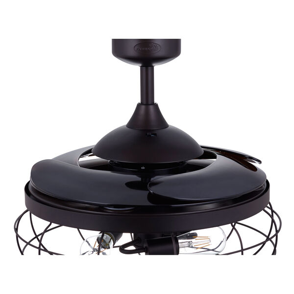 Industry Oil Rubbed Bronze and Dark Koa 48-Inch One-Light Fandelier with Retractable Blades, image 6