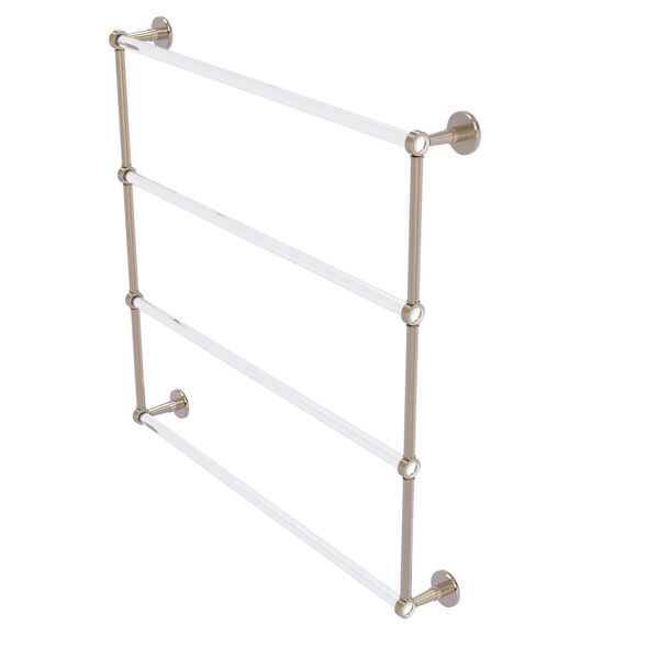 Clearview Antique Pewter 4 Tier 36-Inch Ladder Towel Bar with Groovy Accent, image 1
