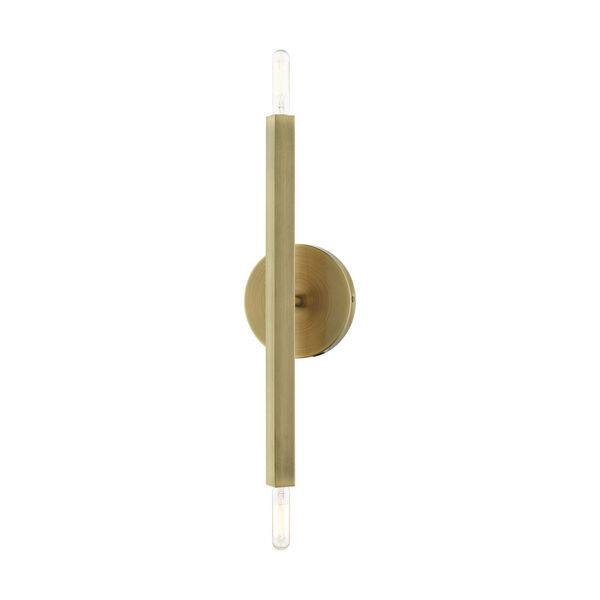 Monaco Antique Brass Two-Light ADA Wall Sconce, image 4