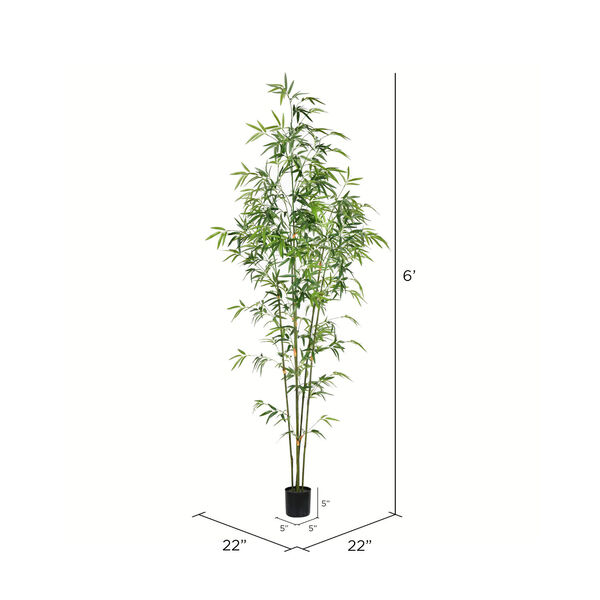 Green Potted Mini Bamboo Tree with 1193 Leaves, image 2