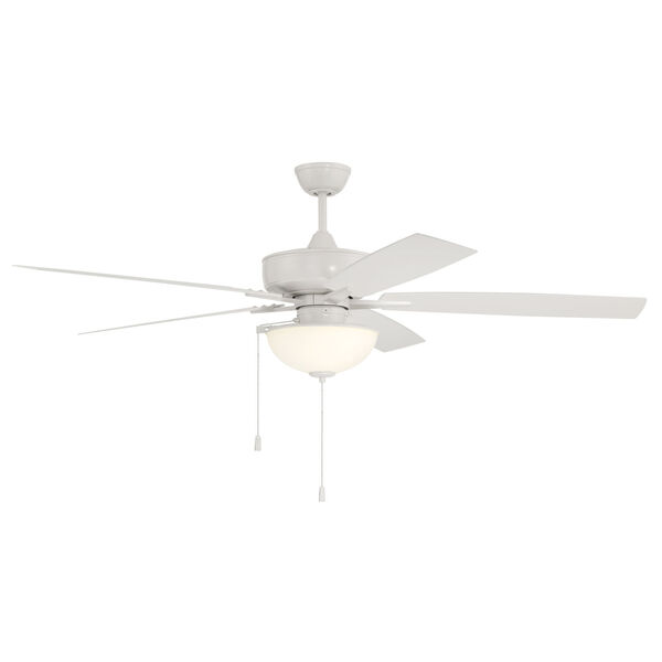Super Pro White 60-Inch LED Ceiling Fan with White Frost Glass, image 7