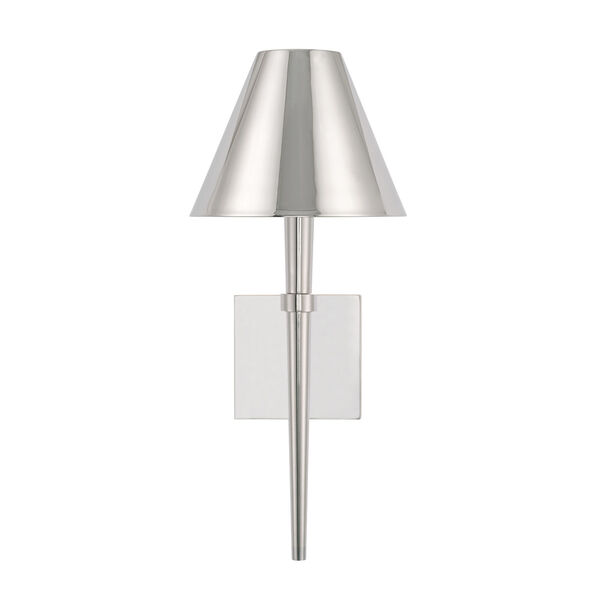 Holden Polished Nickel One-Light Sconce with Metal Shade with White Interior, image 5