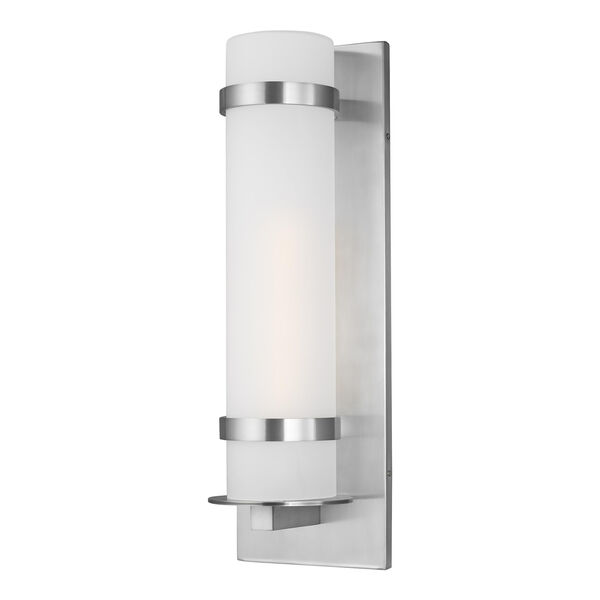 Alban Satin Aluminum Eight-Inch One-Light Outdoor Wall Lantern, image 1