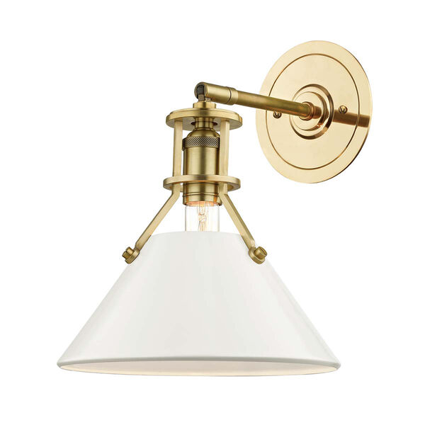 Painted No.2 Gold and Off White One-Light Five-Inch Wall Sconce, image 1