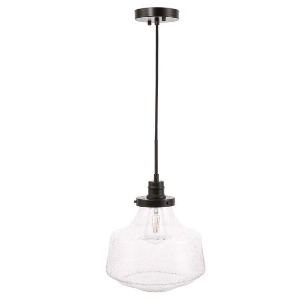 Lyle Black 11-Inch One-Light Pendant with Clear Seeded Glass, image 3