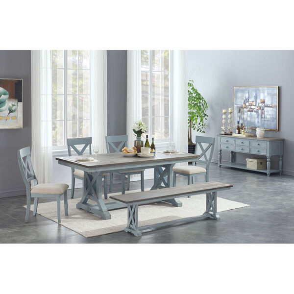 Bar Harbor Blue 78-Inch Dining Table, image 4