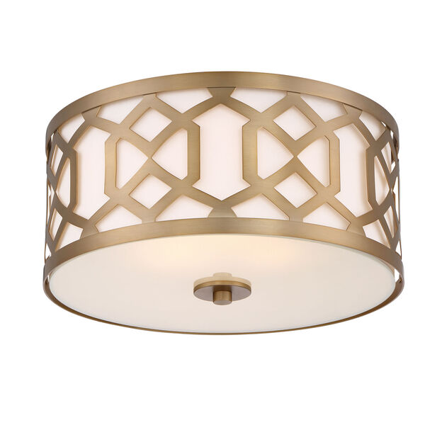 Jennings Aged Brass Three-Light Ceiling Mount by Libby Langdon, image 1