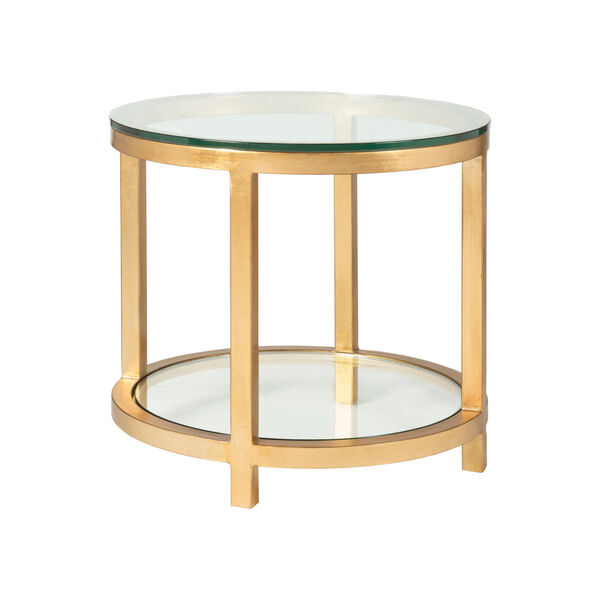 Metal Designs Gold Per Se Round End Table, image 1