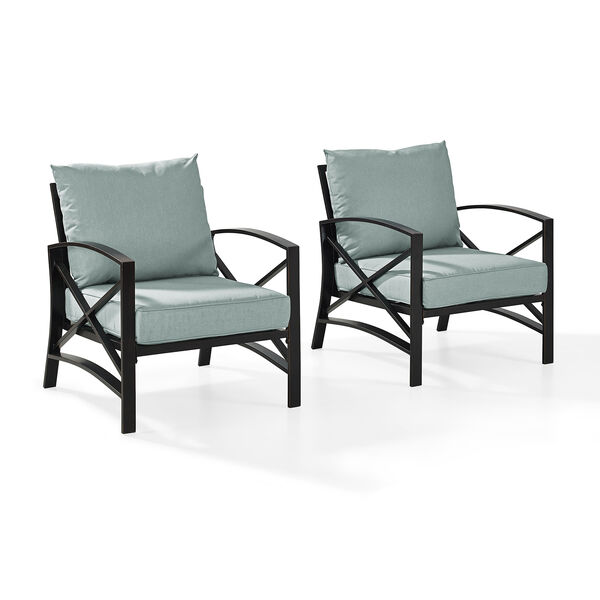 Kaplan 2 Piece Outdoor Seating Set With Mist Cushion -  Two Outdoor Chairs, image 1