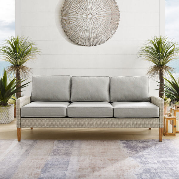Capella Gray Outdoor Wicker Sofa, image 4