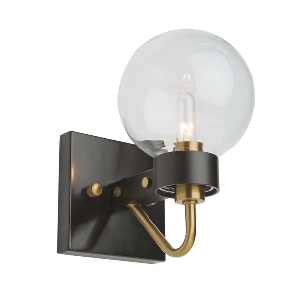 Chelton Matte Black and Harvest Brass Five-Inch One-Light Wall Sconce, image 1