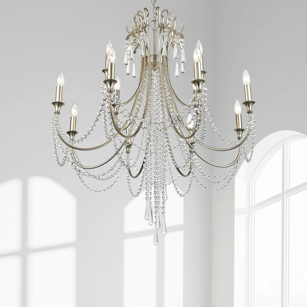 Arcadia Antique Silver 12-Light Chandeliers, image 6
