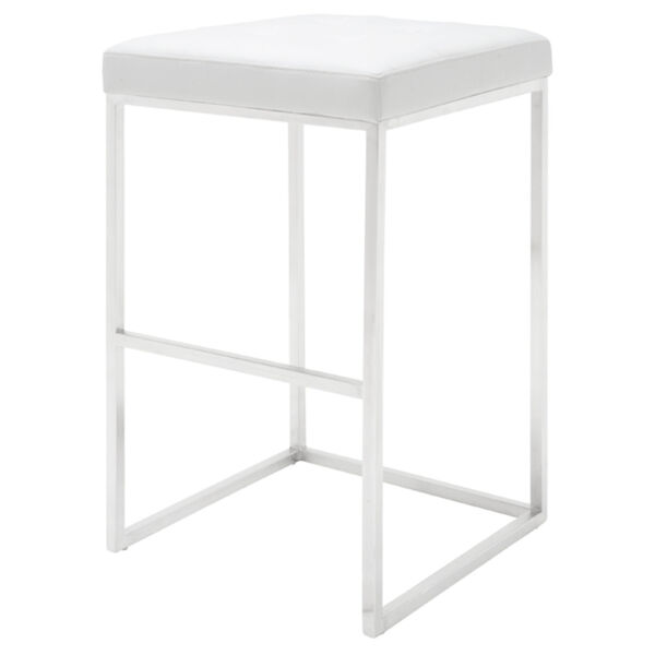 Chi White and Silver Bar Stool, image 1