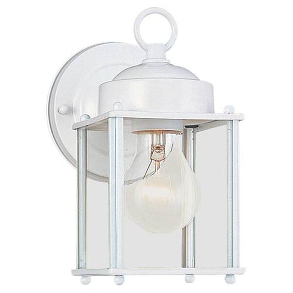 New Castle White One-Light Outdoor Wall Lantern, image 1