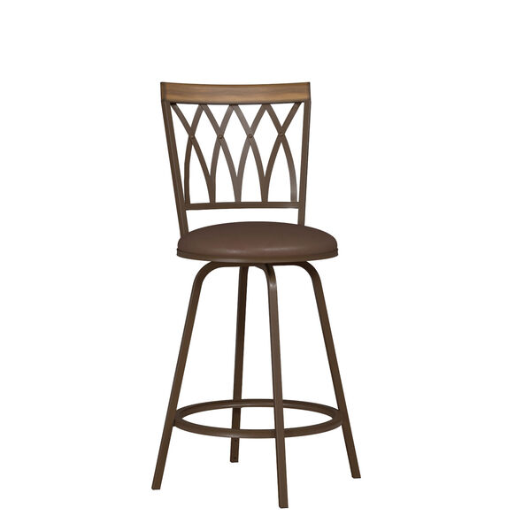 Deacon Weathered Brown Swivel Adjustable Stool With Nested Leg, Set Of Two, image 3
