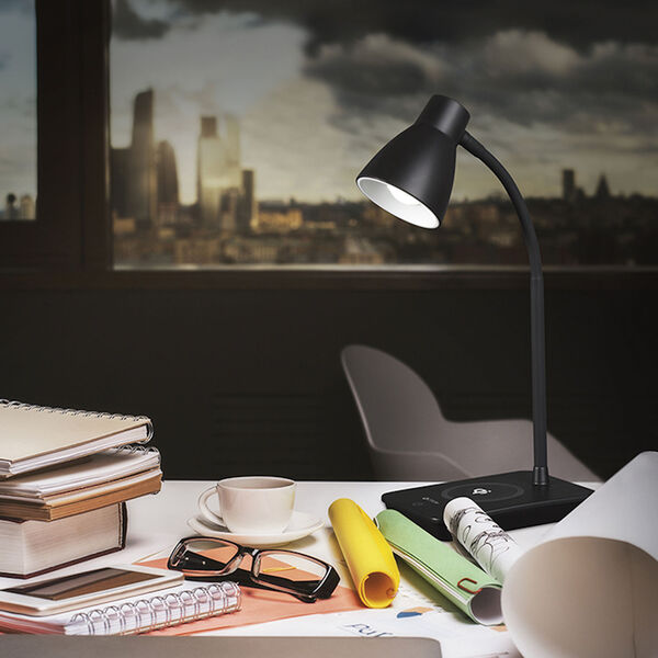 Black Infuse LED Desk Lamp with Wireless Charging, image 5