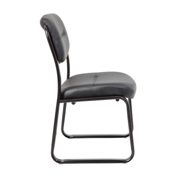 Boss Leather Sled Base Side Chair, image 4