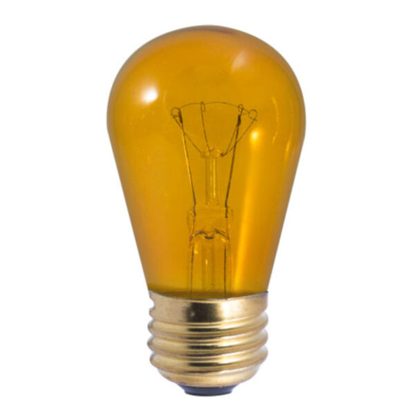 Pack of 25 Transparent Amber Incandescent S14 Standard Base Lumens Light Bulbs, image 1
