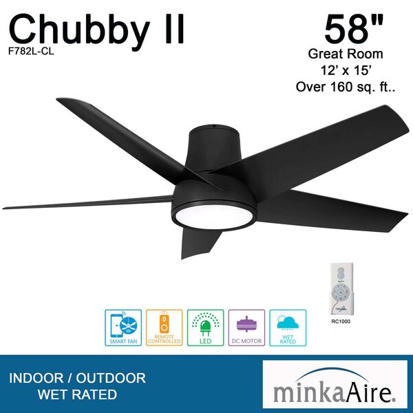 Chubby II 58-Inch Integrated LED Outdoor Ceiling Fan with Wi-Fi, image 6