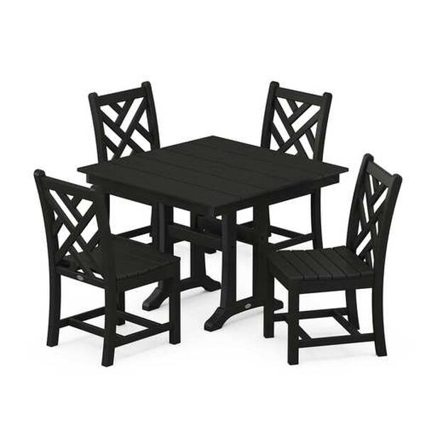 Chippendale Trestle Side Chair Dining Set, 5-Piece, image 1