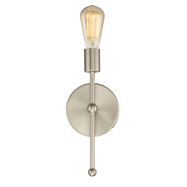 Whittier Satin Nickel One-Light Wall Sconce, image 1