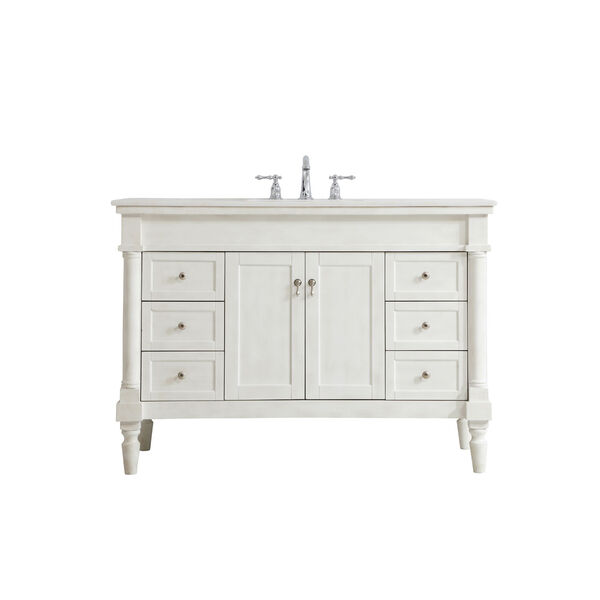 Lexington Antique White 48-Inch Vanity Sink Set, image 1