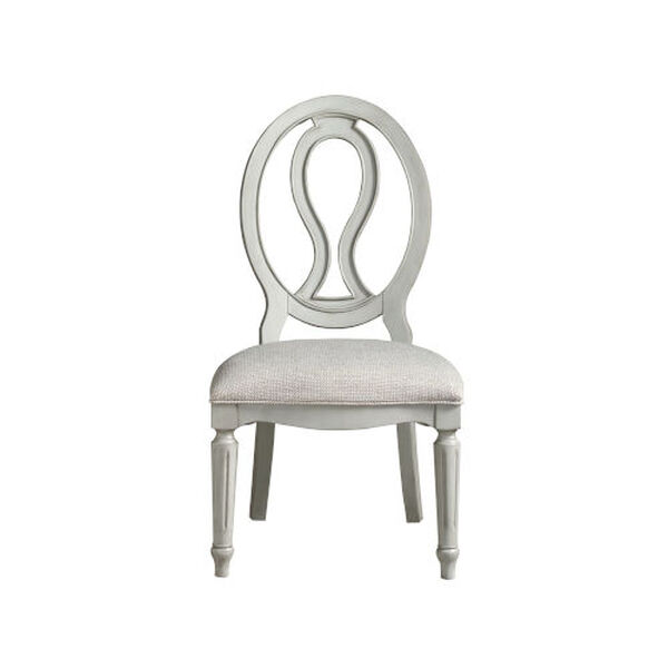 Summer Hill French Gray and Ivory Pierced Back Side Chair, Set of 2, image 1