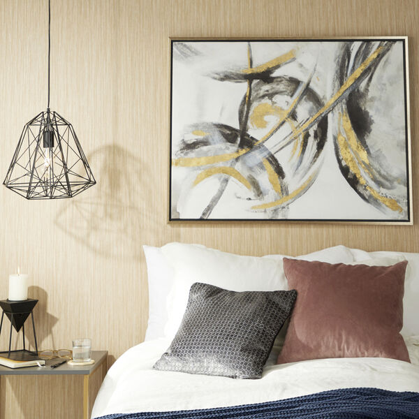 Gold and Gray Abstract Canvas Wall Art, 30-Inch x 40-Inch, image 1