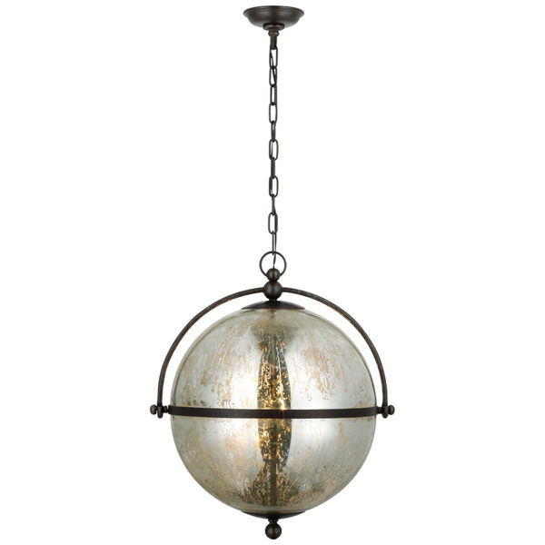 Bayridge Xl Pendant in Aged Iron with Antique Mercury Glass by Chapman  and  Myers, image 1