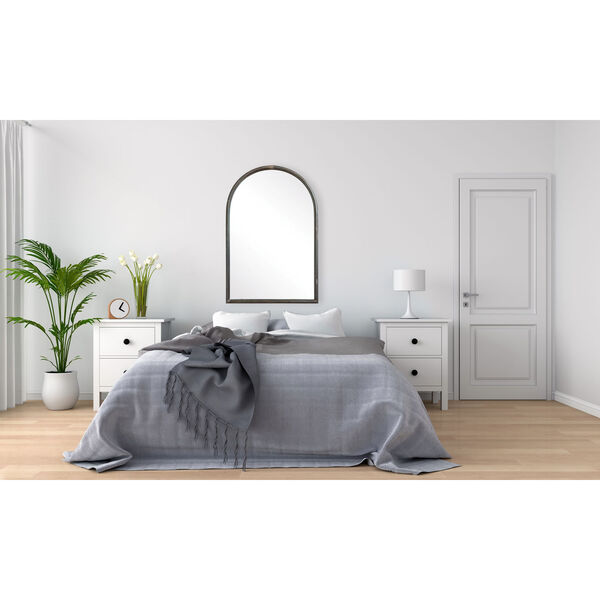 Collected Notions Grey Arched Mirror with Metal Trim, image 3