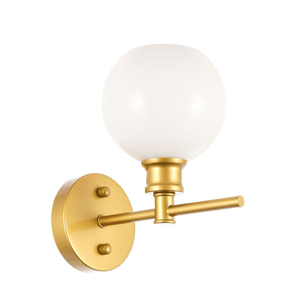 Collier Brass Six-Inch One-Light Bath Vanity with Frosted White Glass, image 5