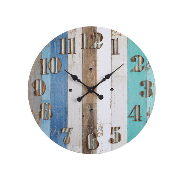 Blue and White 30 In. Round Wall Clock, image 1