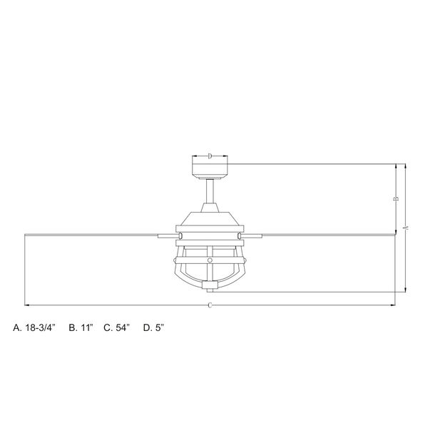 Barnes Matte Black and Rustic Oak 54-Inch Two-Light Outdoor Ceiling Fan, image 6