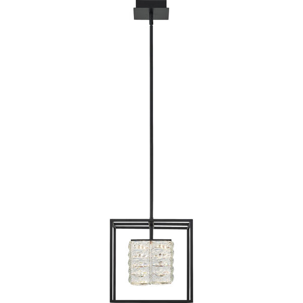 Dazzle Matte Black Integrated LED One-Light Pendant with Crystal, image 2
