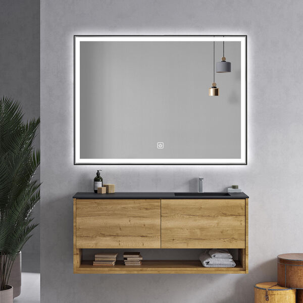 Vanta Black 24 x 32-Inch Rectangular Framed LED Bathroom Mirror, image 5