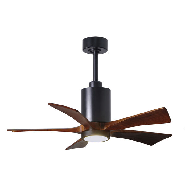 Patricia-5HLK Matte Black and Walnut 42-Inch Integrated LED Paddle Fan with Light Kit, image 1