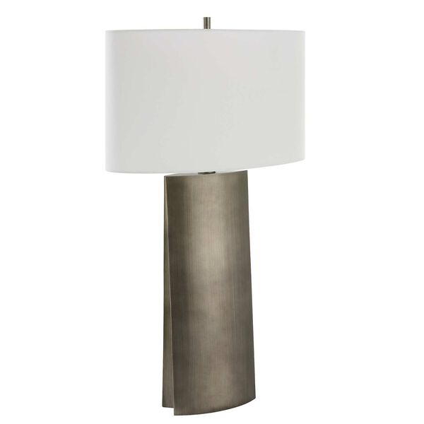 V-Groove Black One-Light Modern Table Lamp, image 3