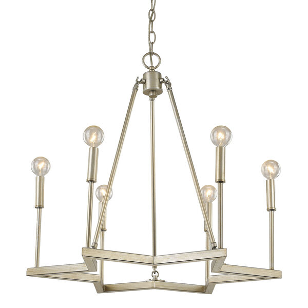 Reagan Washed Gold 25-Inch Six-Light Chandelier, image 2