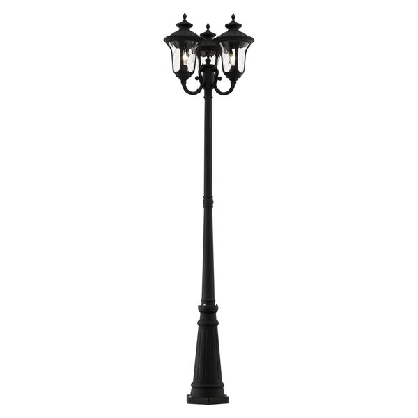 Oxford Textured Black 23-Inch Three-Light Outdoor Post Lantern, image 3