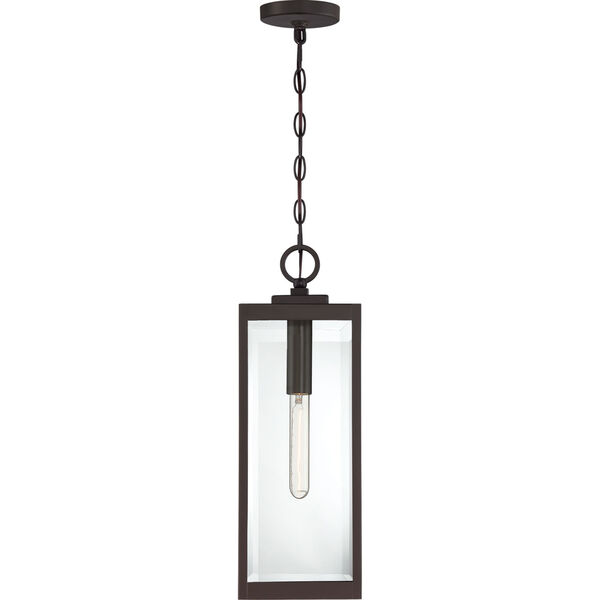 Westover Western Bronze 7-Inch One-Light Outdoor Hanging Lantern with Clear Beveled Glass, image 2